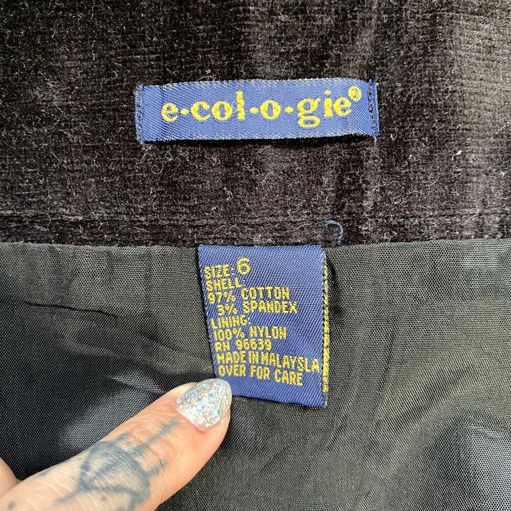 Ecologie Corduroy Embroidered Midi Skirt Cottagecore Coquette Whimsigoth Sz 6 - Picture 11 of 12